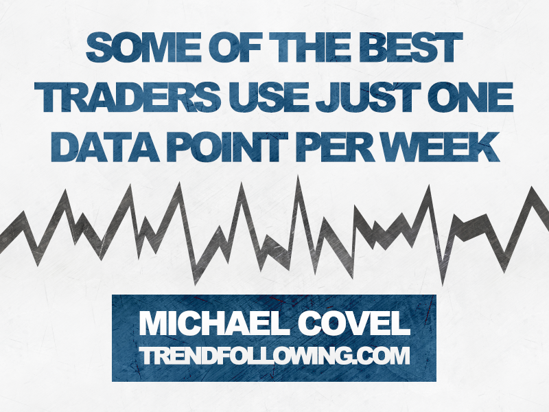 Best traders use just one data pointe per week, Michael Covel quote, Trend Following trading, Turtle Trading